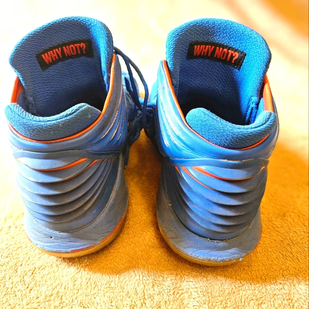 Jordan crafted by jordan  these air jordan 32 russell westbrook sneakers are part of the air jordan product line and designed with a  photo blue